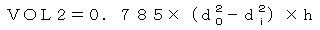 VOL2=0.785�~(d02-di2)�~h